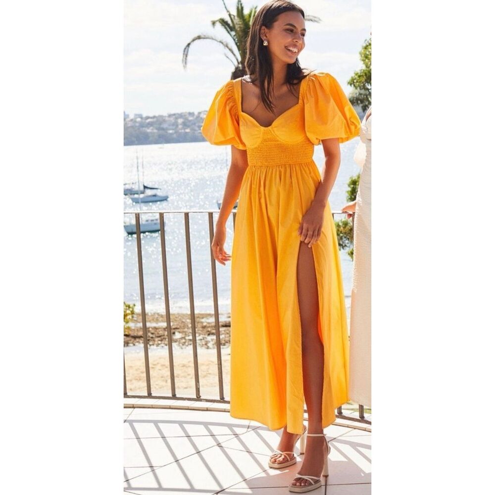 Showpo Raiza Midi Dress in Marigold